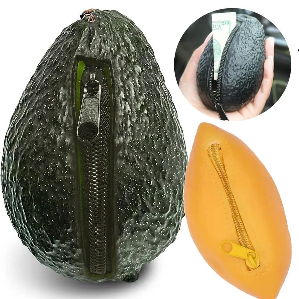 Funny Novelty Gifts Avocado Coin Purse Travel Commuting Clutch Wallet Multi Purpose Coin Pouches Bread Creative Coin Pocket
