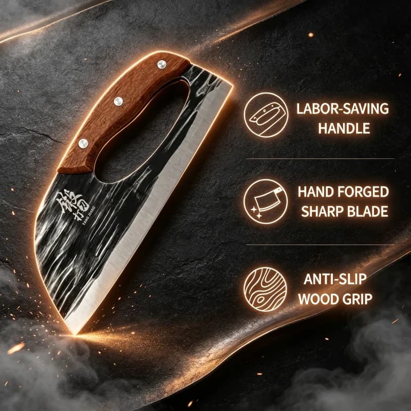Multifunctional Forged Kitchen Knife - Sharp Stainless Steel Meat Vegetable Knife with Ergonomic Handle for Effort-Saving Home
