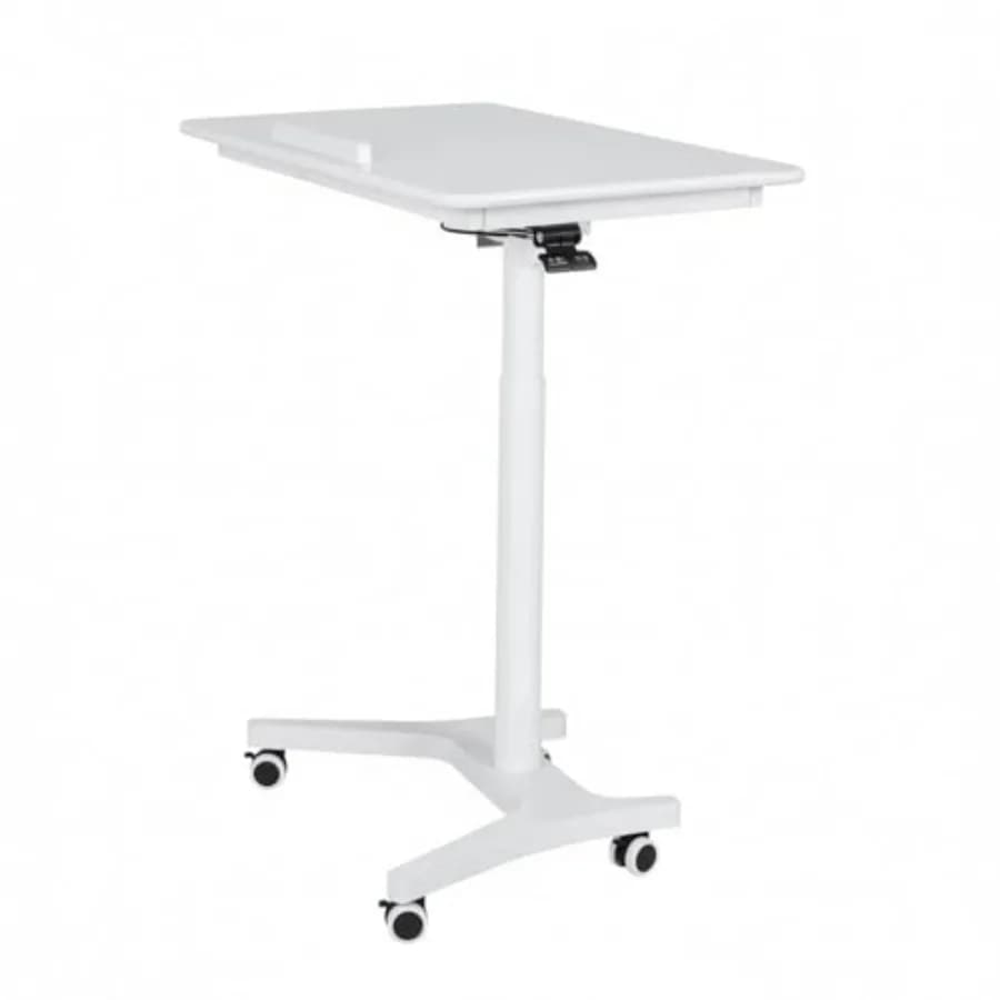 Pneumatic Laptop Standing Desk for Home Office Classroom, Aluminum Alloy, Matte Black, 90 Tiltable Folding with Smooth Height A