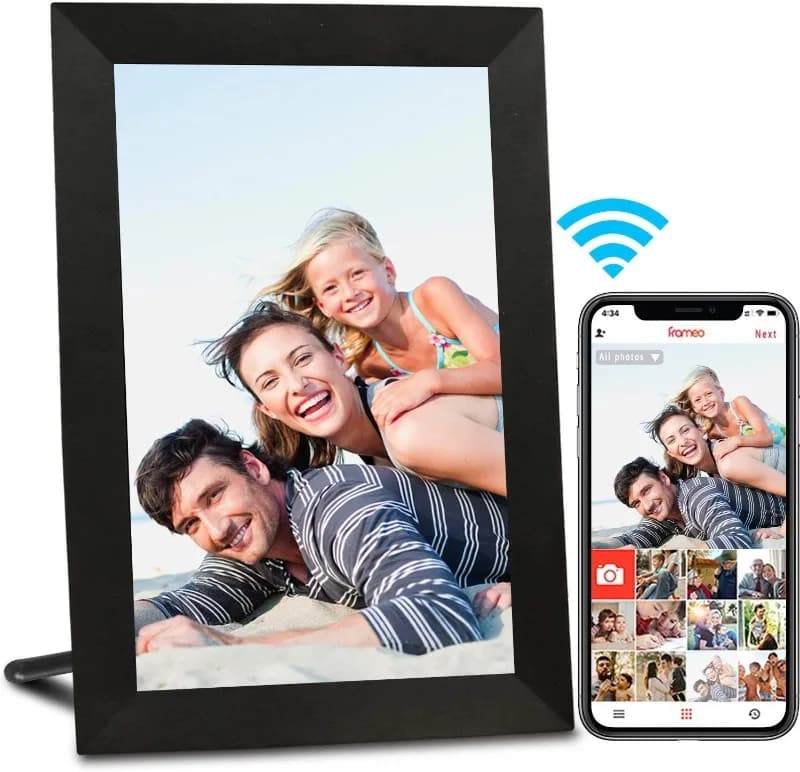 Cornice per foto digitale intelligente da 10,1 pollici Touch screen WiFi Condivisione video foto remota wireless Regalo perfetto per anziani in famiglia