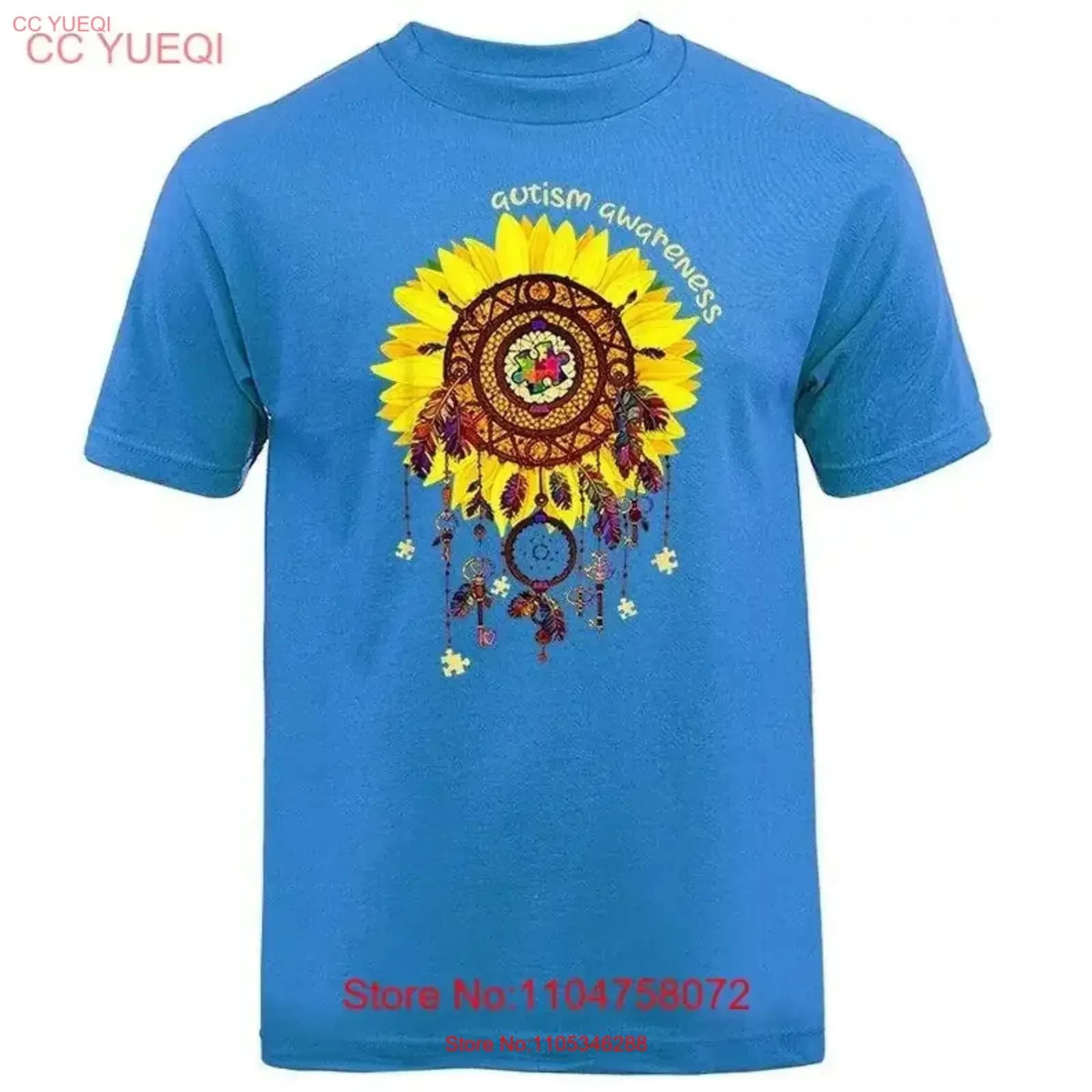 Autism Awareness Sunflower Dream Catcher T shirt vintage Washed Breathable Stretched fashion homme Casual Comfortable vintage