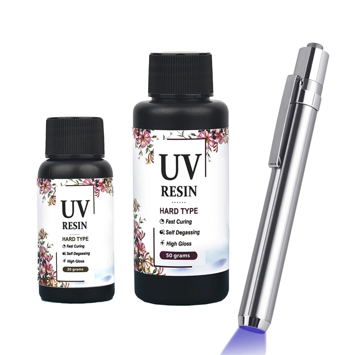 20g 50g UV Resin Glue UV Pen Set Quick-Drying Clear Hard Epoxy Resin Glue For Jewelry Making Bonding Glass Metal Wood DIY Craft