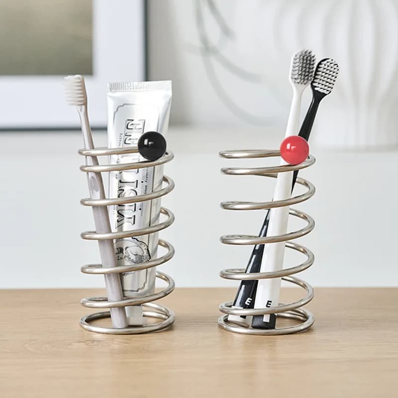 ​ ​ Organizer multiuso industriale: supporto in acciaio per spazzolini da denti, pennelli per trucco, penne