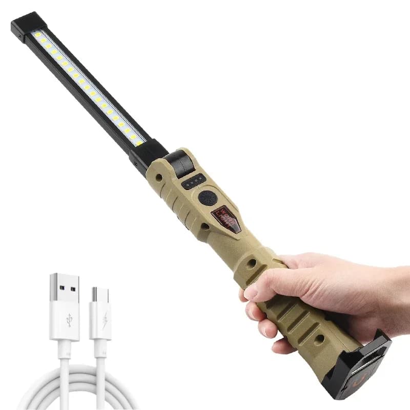Portable Foldable COB XPE LED Working Flashlight with Built-in Battery Flashlight Emergency Car Inspection Lamp Strobo SOS Red