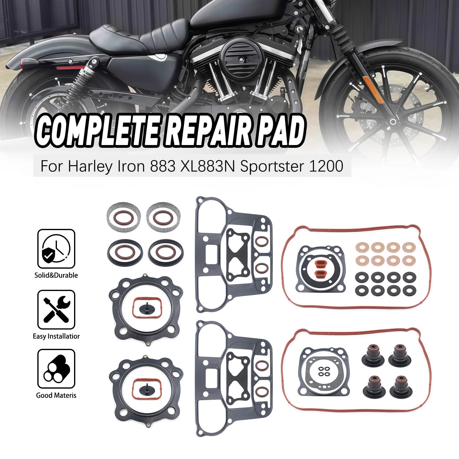 Kit Guarnizioni Coperchio Frizione Primaria Motore per Moto Harley Sportster 1200 XL 50 883 Roadster XLR Forty-Eight Special XLXS