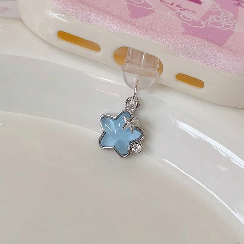 Cute Diamond Star Protezione antipolvere per telefono Cappucci protettivi antipolvere trasparenti Tappi antipolvere per porta di ricarica per IOS/Micro USB/Tipo C