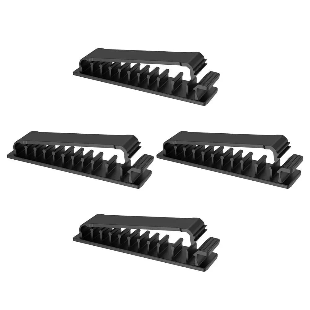 4 clip porta cavi con adesivo extra forte, regolabili, per la gestione dei cavi e la ricarica USB