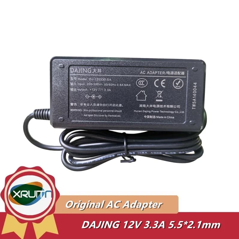 Genuine DAJING 12V 3.3A AC Adapter Charger DJ-120330-SA DJ-U48S-12 For DAJING ADP-40C2 Display Power Supply 5.5*2.1mm