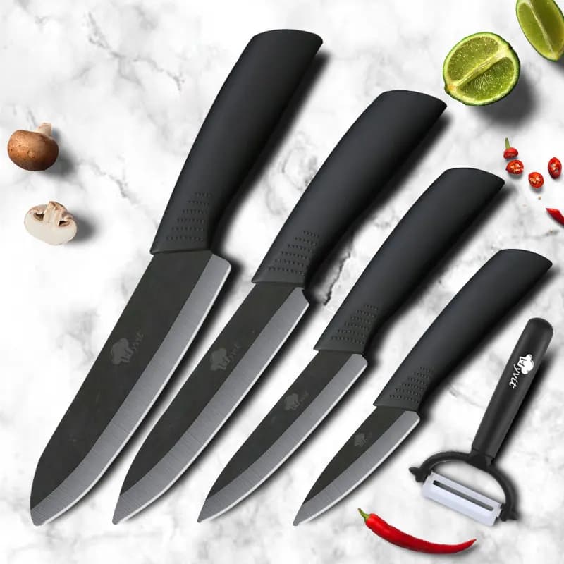 Coltelli da cucina in ceramica Coltelli da cucina 3 4 5 6 pollici Zirconia Lama nera Coltello da chef per frutta Strumento di cottura per verdure
