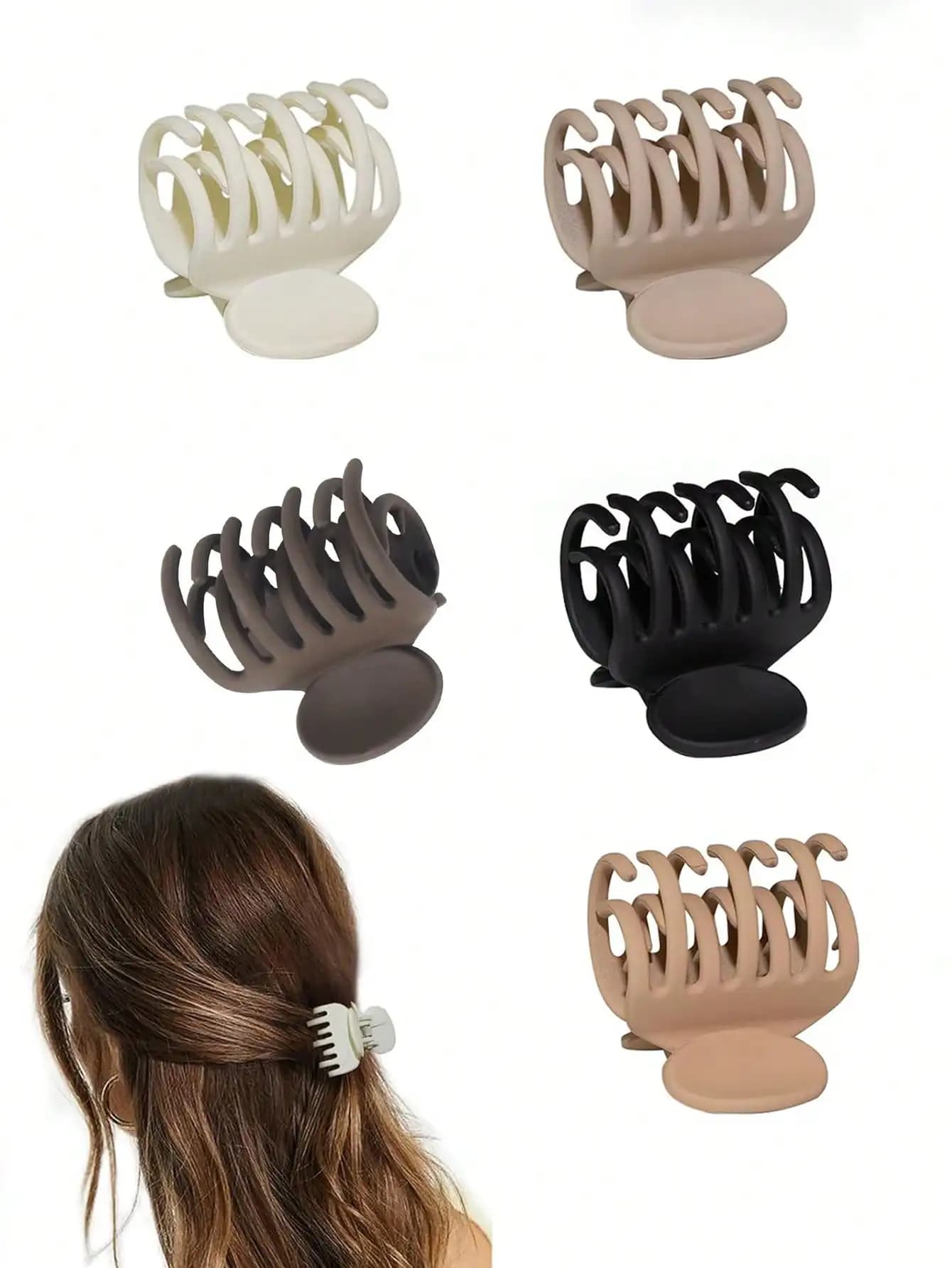 3/12pcs double row teeth clip small hair claw clip 1.6 inches (about 4 cm) short hair accessories medium opaque non-slip