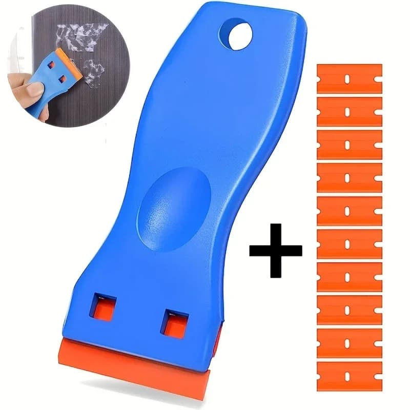 Set of 1 Multipurpose Plastic Scraper for Removing Car Stickers, Application Automotive Films and Cleaning Domestic Glasses