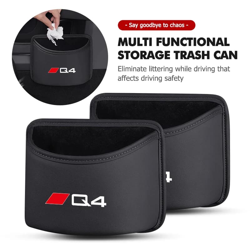 Car Door Hanging Garbage Bin Trash Can Storage Bag For Audi Q5 A1 Q7 Q3 A8 Q2 A7 RS5 RS6 RS7 S7 S8 B6 TT