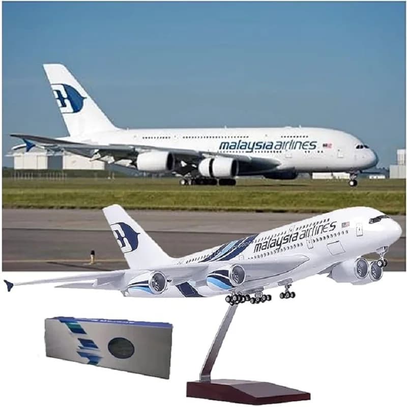 Kit di simulazione in resina pressofusa modello di aeroplano in metallo Malaysia Airlines A380 in scala 1:160 per collezionisti e regali