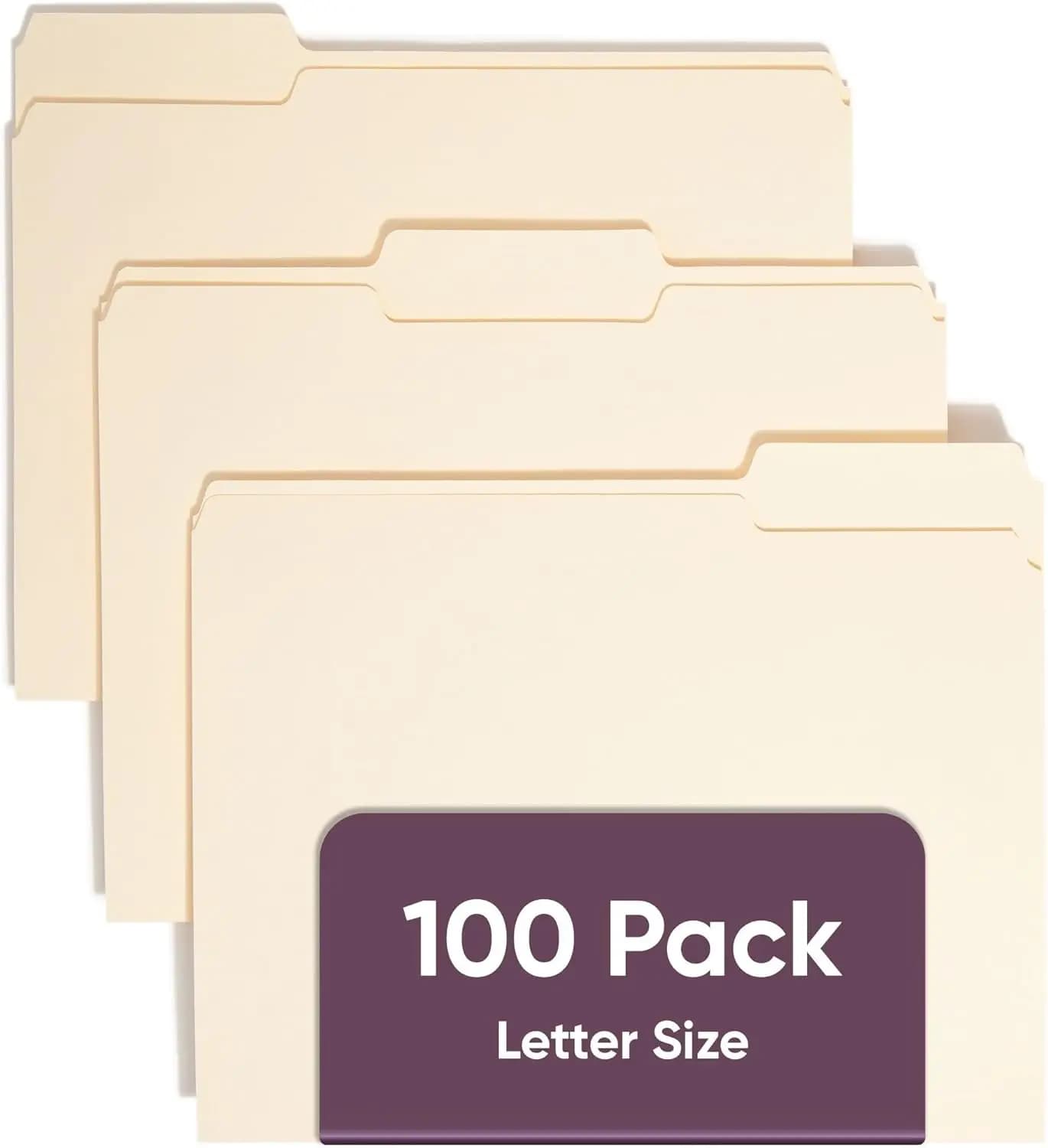 Cartelle Portadocumenti Formato Letter, Linguetta a 1/3 di Spessore, Posizioni Assortite, 100 Pezzi per Scatola per Uso Ufficio