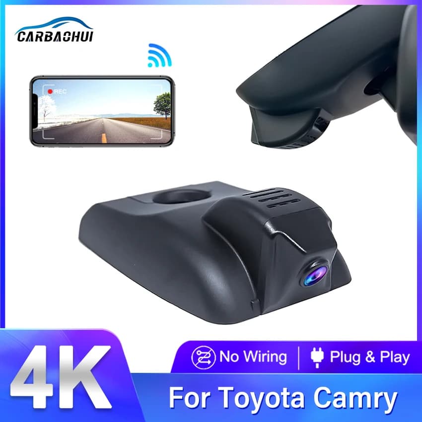 Plug and Play Car Dvr Dash Cam Retrovisor for Toyota Camry XV70 2018 2019 2020 Wifi DVR 4K HD 2160P Dash Camera