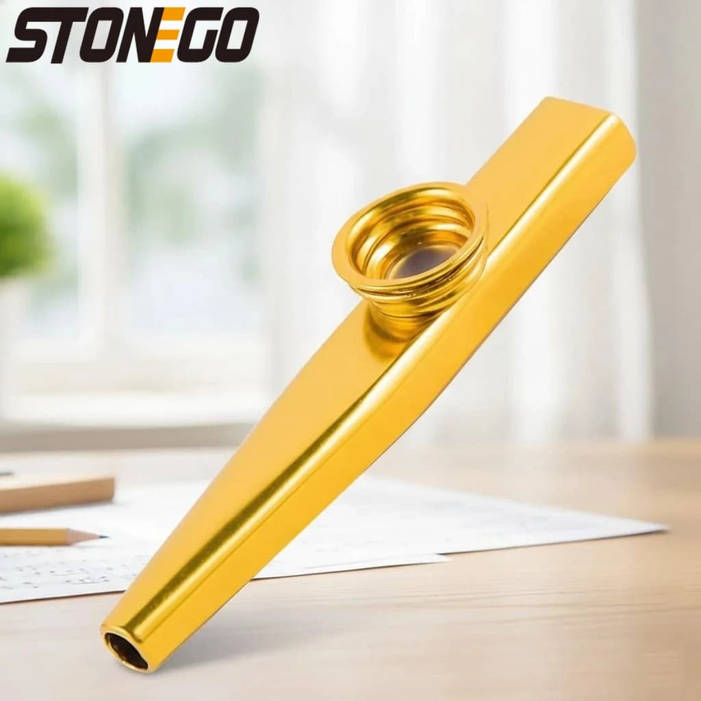 Kazoo Professionale per Principianti, Strumento Musicale Facile da Imparare per Chitarra e Ukulele, Kazoo in Ottone