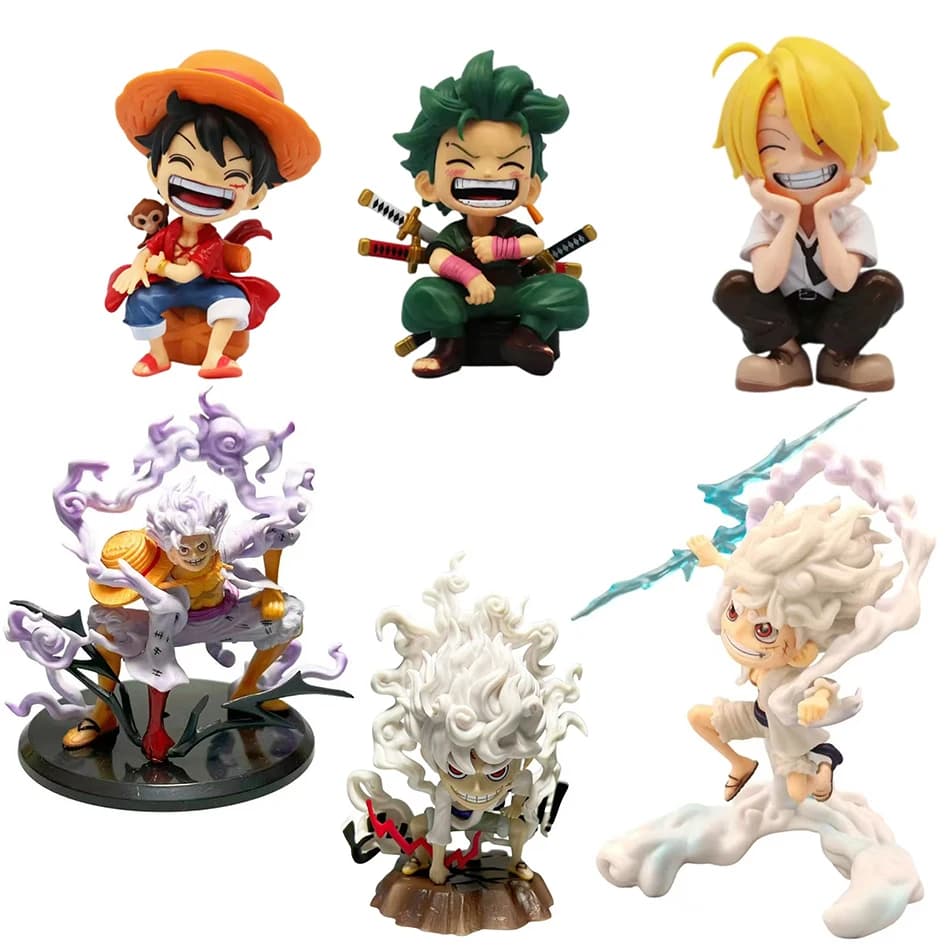 Serie periferica da 13,5 CM ONE PIECE Rufy Solon Sanji Q-versione postura seduta modello per bambini figurine giocattolo regalo da collezione