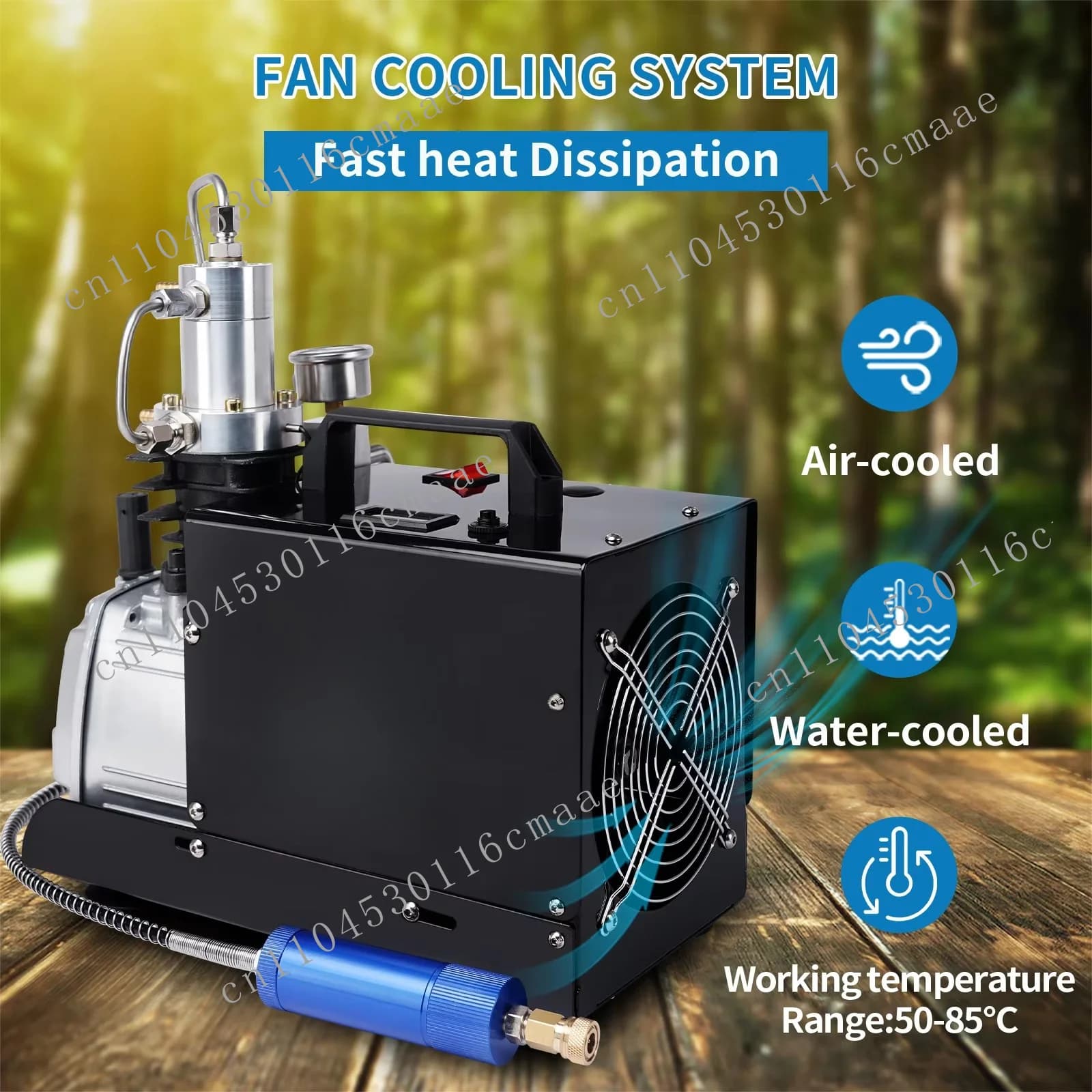 Compressore d'Aria PCP Manuale ad Alta Pressione 4500psi 300bar 30mpa 110V 220V per Snorkeling, Paintball e Immersioni Subacquee