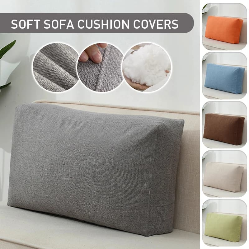 Fodera per cuscino per schienale per divano in tessuto traspirante in lino senza imbottitura Federa per schienale per schienale per letto Tatami