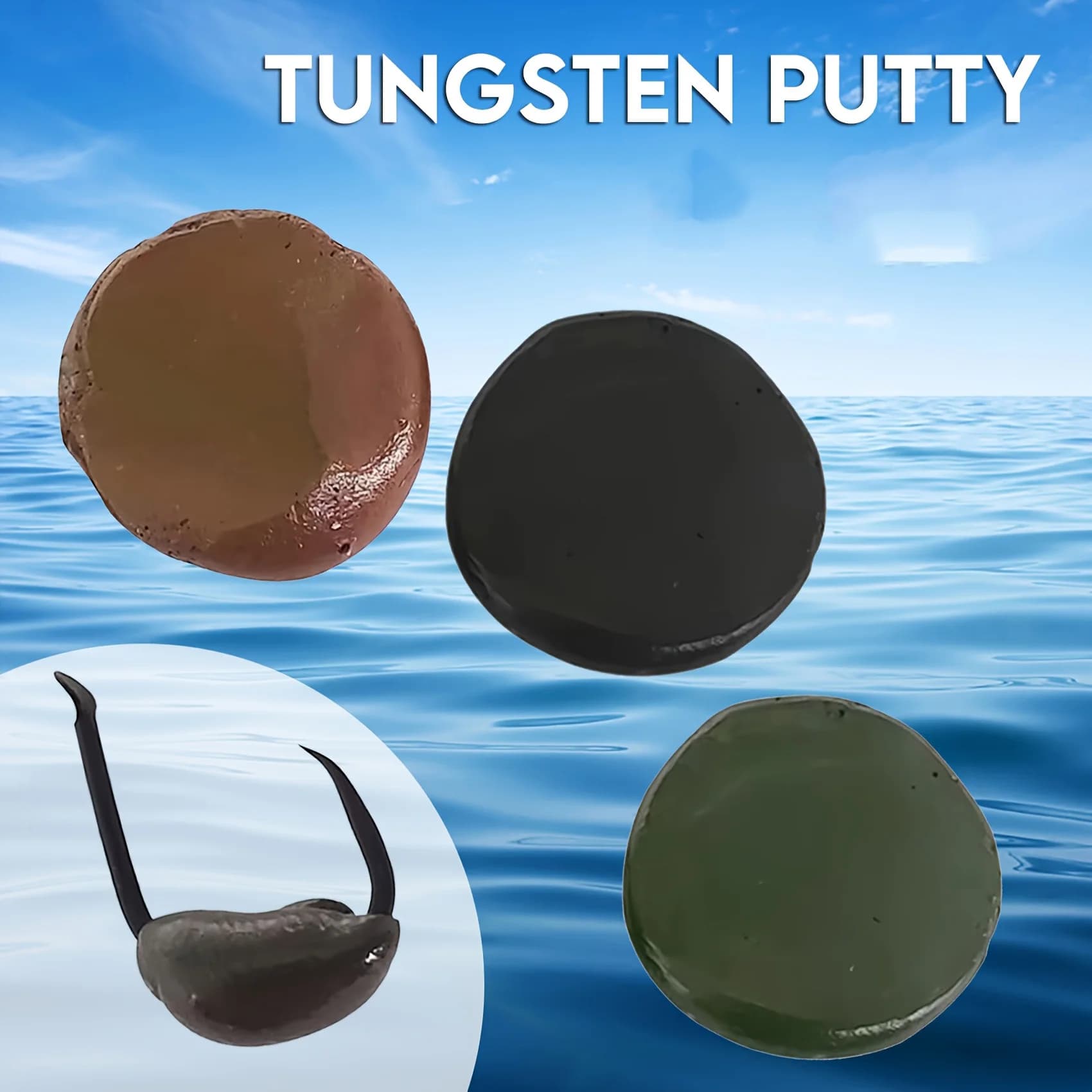 Tungsten Copper 0.5 ounces (15 g) Tika Sports 1 piece/3 pieces Soft weight and lead leader - Terminal equipment for fishing equipment with mud - Fly fishing bait