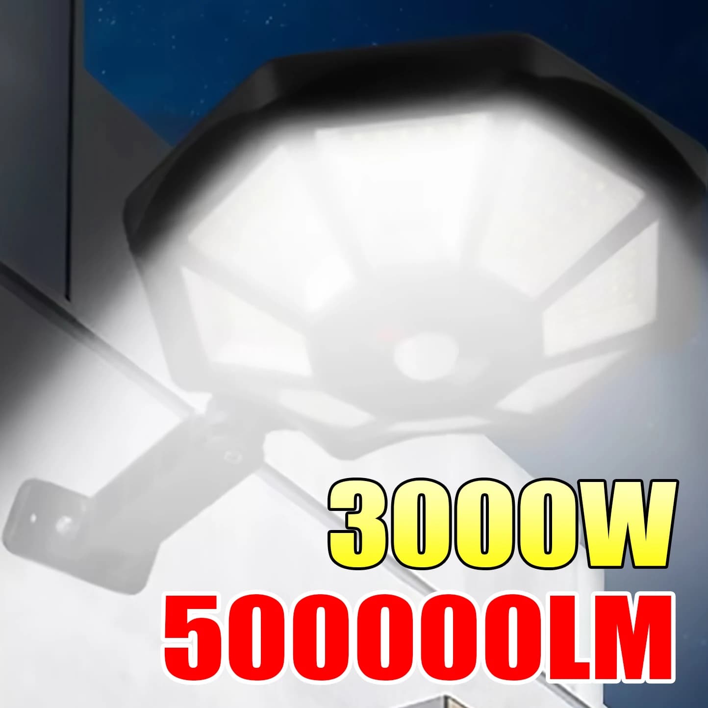 1/2PCS 500000LM 3000W Solar Lights Outdoor 8 Sides Flood Light Parking Lot Lights Motion Sensor with Motion Sensor for Yard
