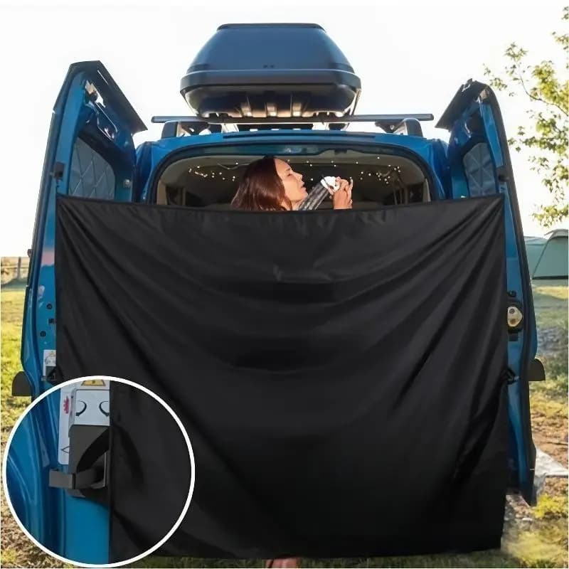 Van Rear Door Privacy Curtain Light Blocking Waterproof Sunshade Screen for Car Camping Shower Road Trip Use