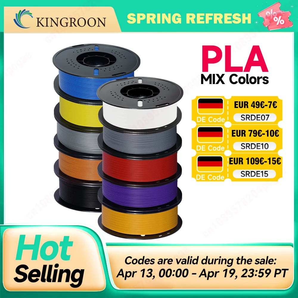 KINGROON 5/10KG Filament PLA 1.75mm Ultrasound Printing Filaments for 3D FDM Printers Material Free Shipping