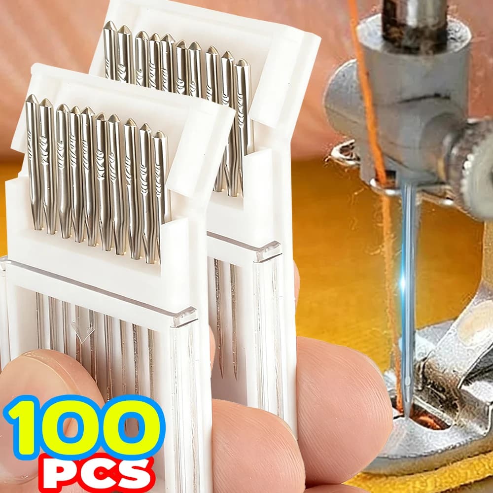 20/100 Pezzi Aghi Universali per Macchina da Cucire, Punte Affilate per Jeans e Vestiti, Aghi a Punta Regolare e a Punta Sferica, Accessori per Fai da Te