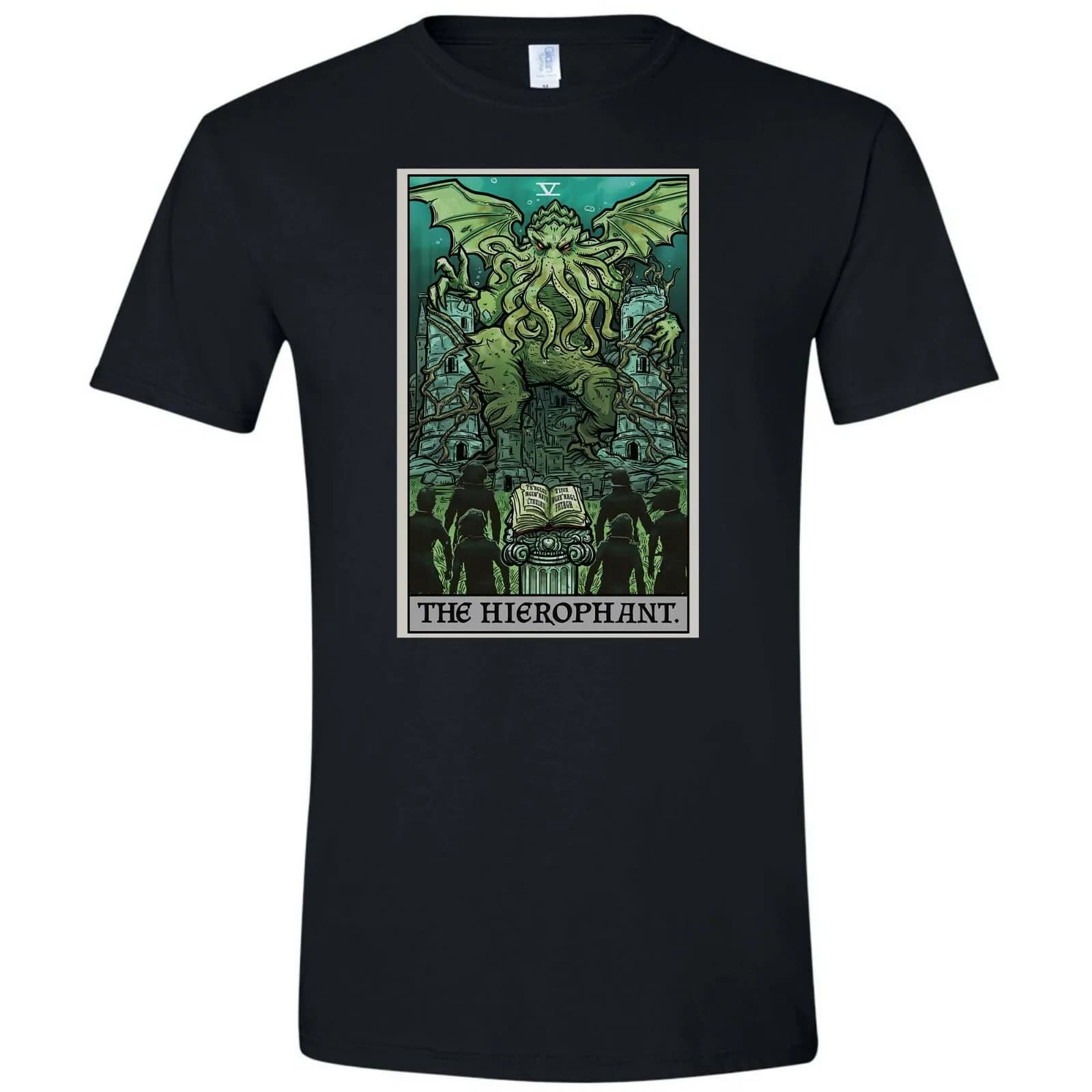 Maglietta con Carta dei Tarocchi L'Hierofante, Regalo Horror di Halloween Cthulhu, Abbigliamento Gotico per Uomo