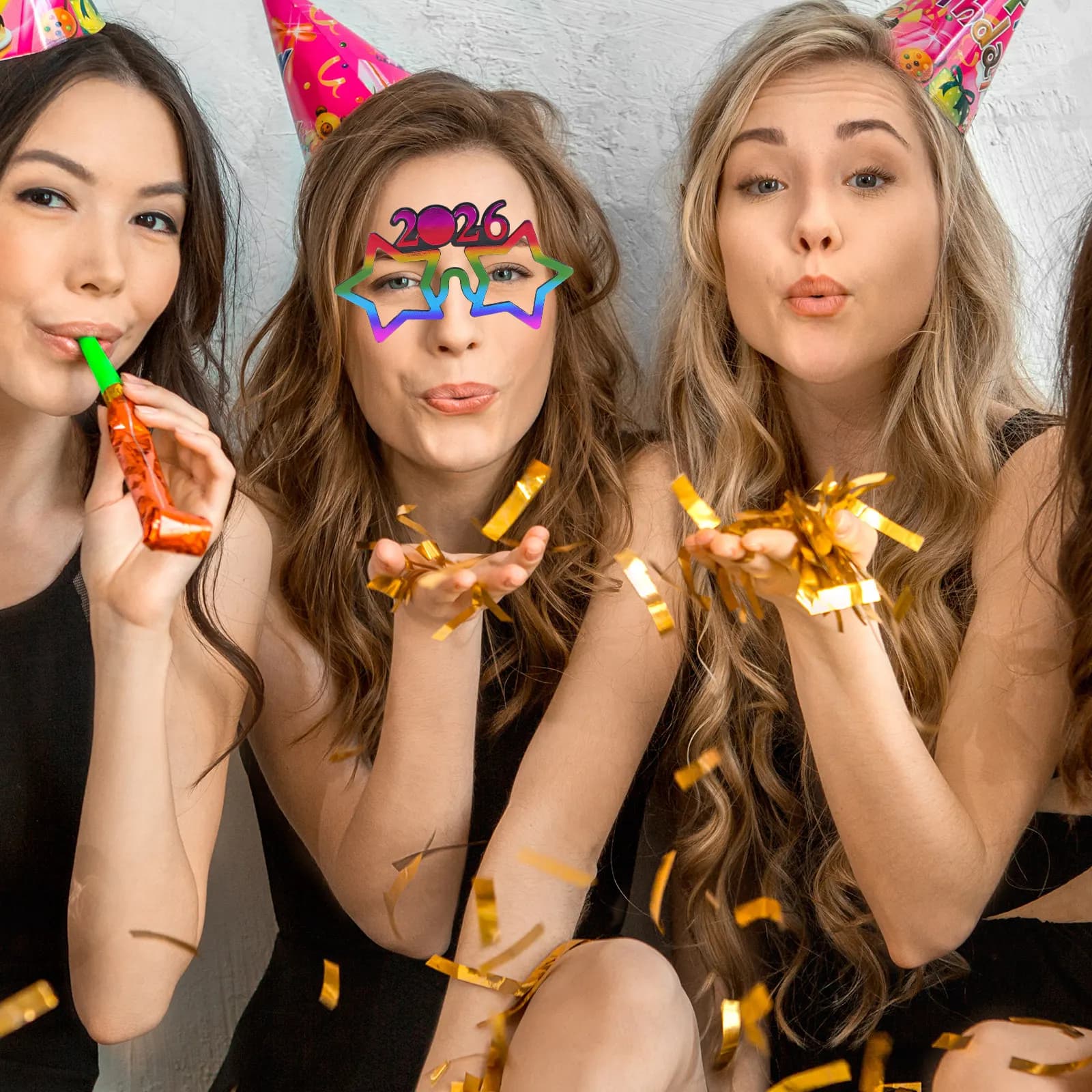 6Pcs 2026 Plastic Glasses Novelty Party Eyewear Number Photo Props New Year Eve Graduation Holiday Favor New Year Sunglasses