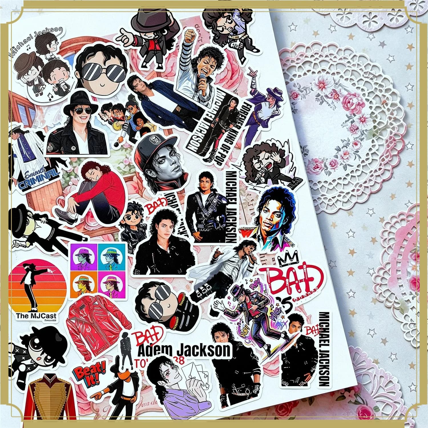 MJ Michael Jackson Mini Stickers Collection 140PCS Decor Stickers As Gift for Fans Fit Water Bottle Laptop Skateboard Diary