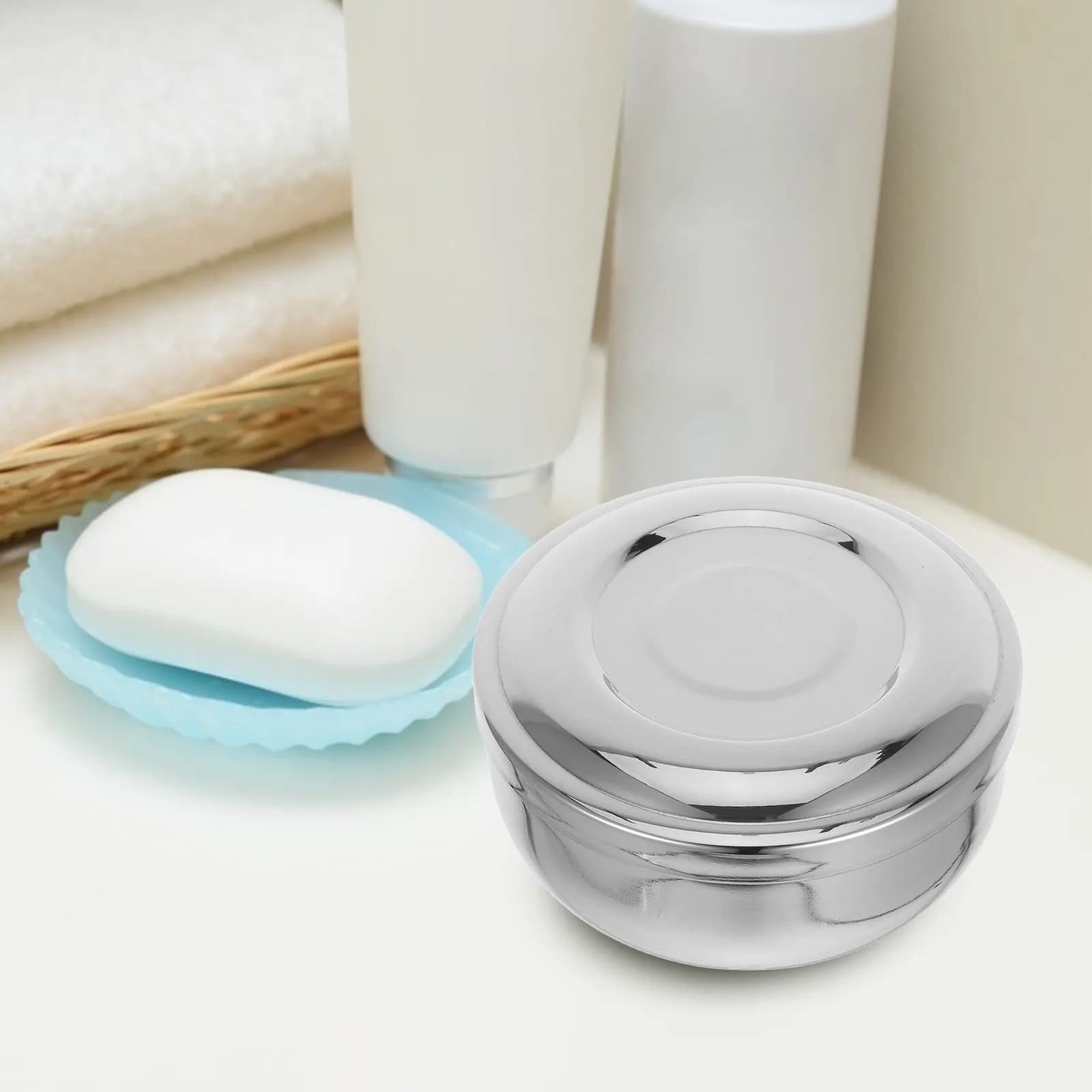 Men's Shaving Bowl Hair Shave Brush Metal Barber Cleaning Soup Cup Soap Dish Holder Beard Cream