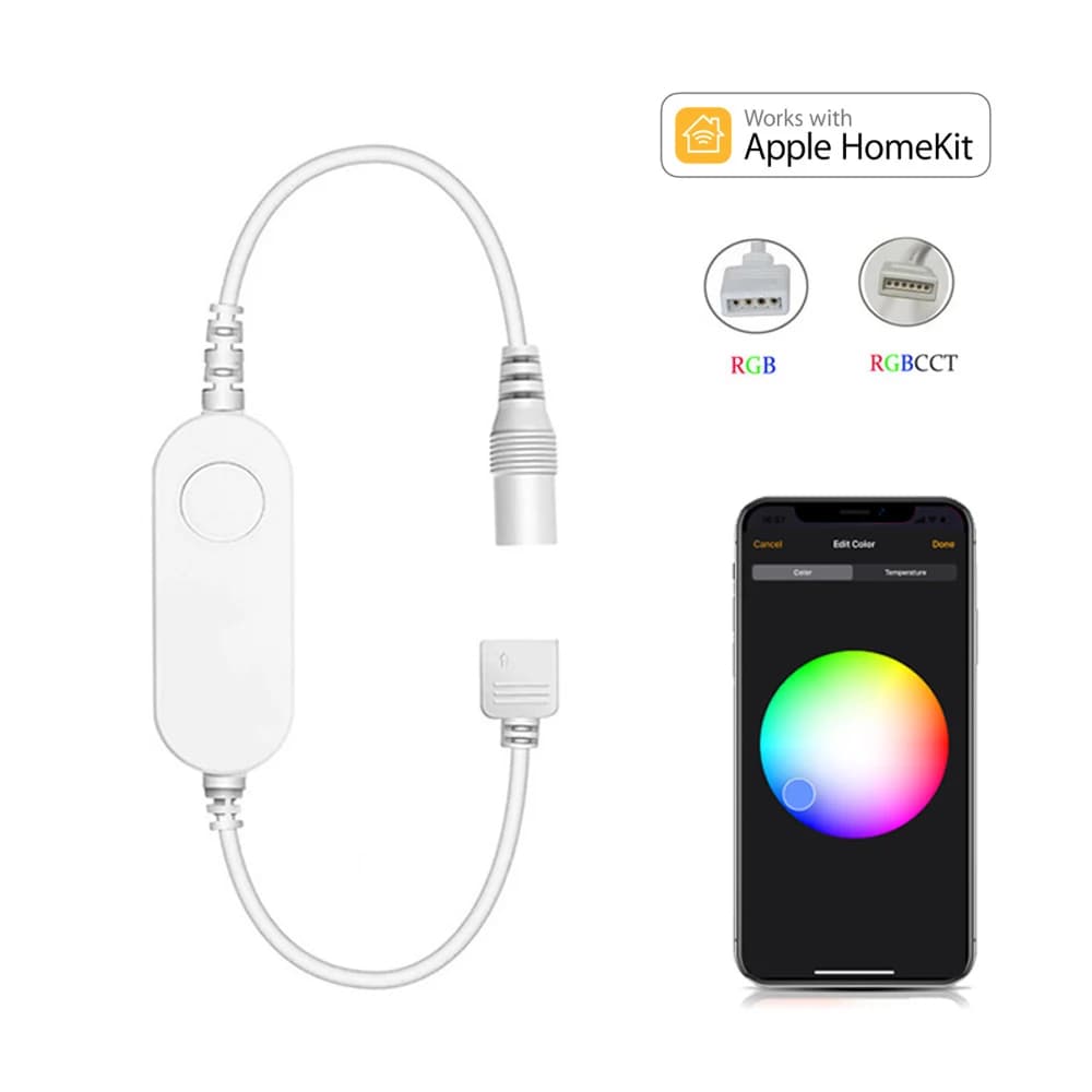 Mini Homekit WiFi Smart LED Controller DC 5V 12V 24V Dimmer Controllo vocale Siri per RGB RGB + CCT RGBCW Luce di striscia 4 Pin 6 Pin