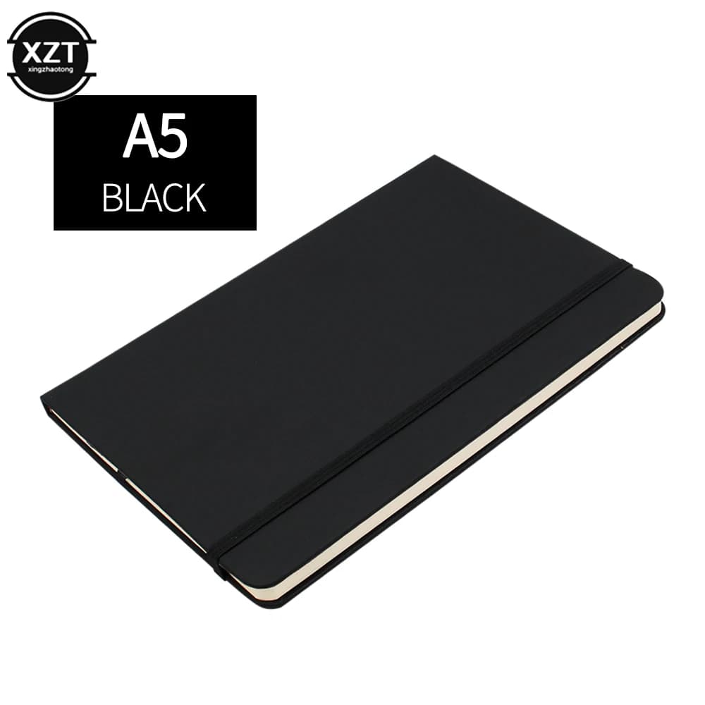 Solid Color Faux Leather Notebook A5 with Marker Lines Business Meeting Notebook Office Study Supplies