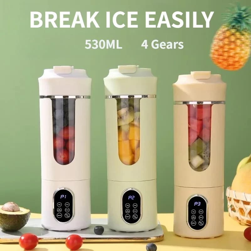 New 530 ml portable juicer charge USB wireless ice crushed electric squeeze 12 blades 4 marches 7.4V mini fresh juice blender