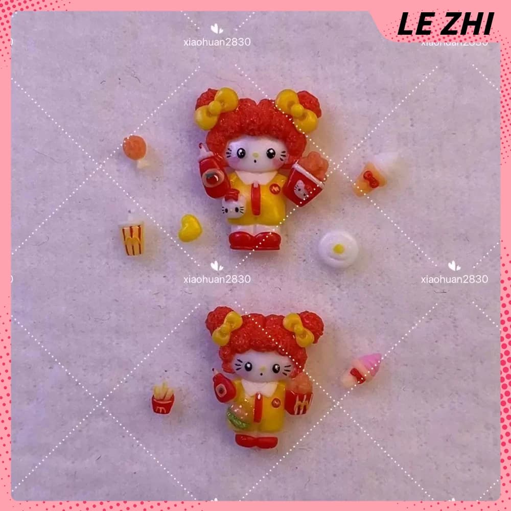 Stampo in Silicone per Unghie a Tema Kawaii Cartoon Anime Hello Kitty, per Prodotti Finiti Fai da Te, Patatine Fritte, Gelato, Zampe di Pollo