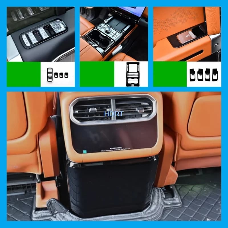 For Chery Jetour G700 2025+ - Black Cover for Control Panel Window and Air Bottles Back of the Central Console