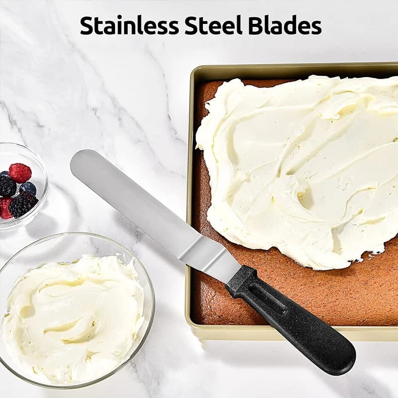 Spatola per torta in acciaio inossidabile da 1 pezzo, coltelli per decorare torte con manico, spatole per crema per torte, utensili da cucina, utensili da forno