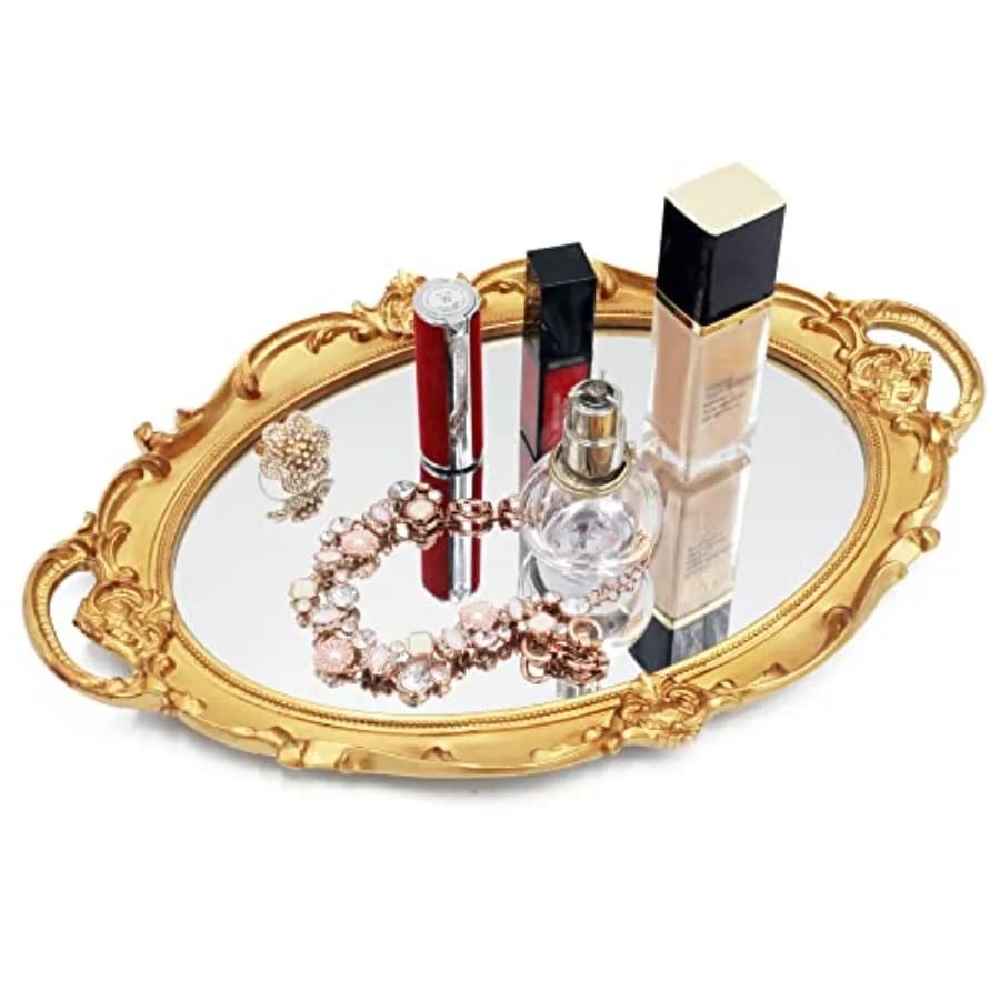 36.8 x 25.4 cm Mirror Tray Decorative Tray Bathroom Tray Serving Tray Oval