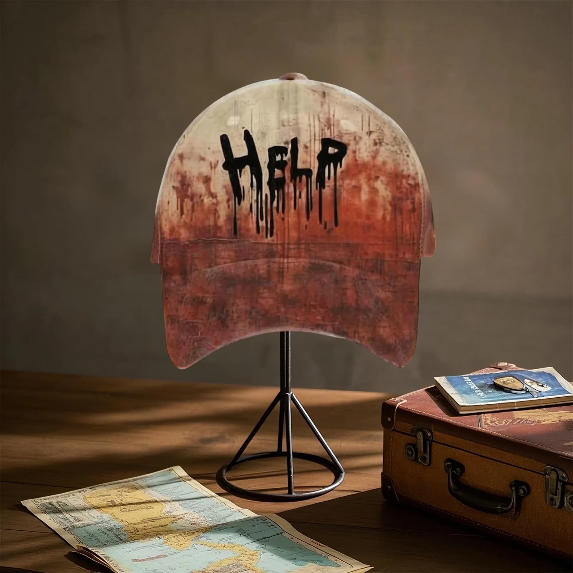 Berretto da baseball spettrale di Halloween con scritte raccapriccianti e design con schizzi di sangue Cappello da esterno regolabile unisex per uomo e donna