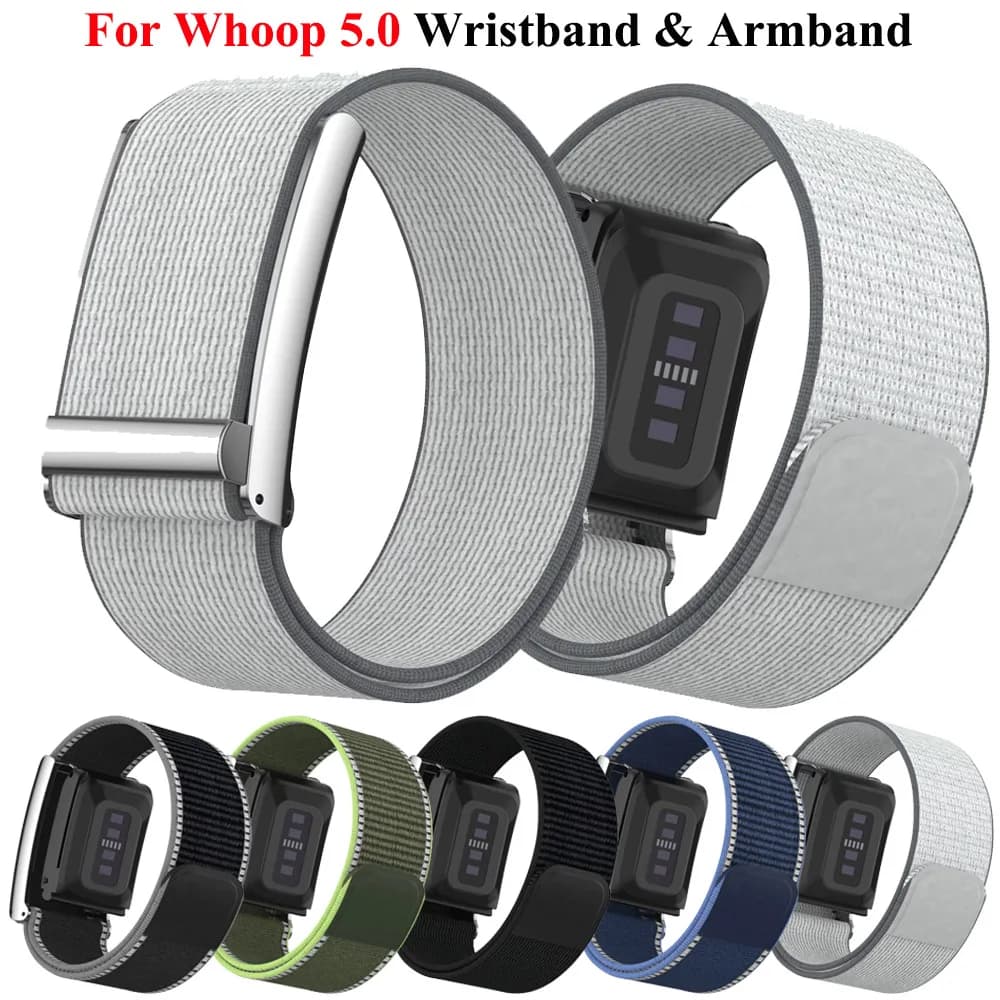 Biceps Band for Whoop 5.0 Strap Nylon Braided Metal Frame Breathable Wristband & Armband for Whoop 5.0 Smartwatch Accessories