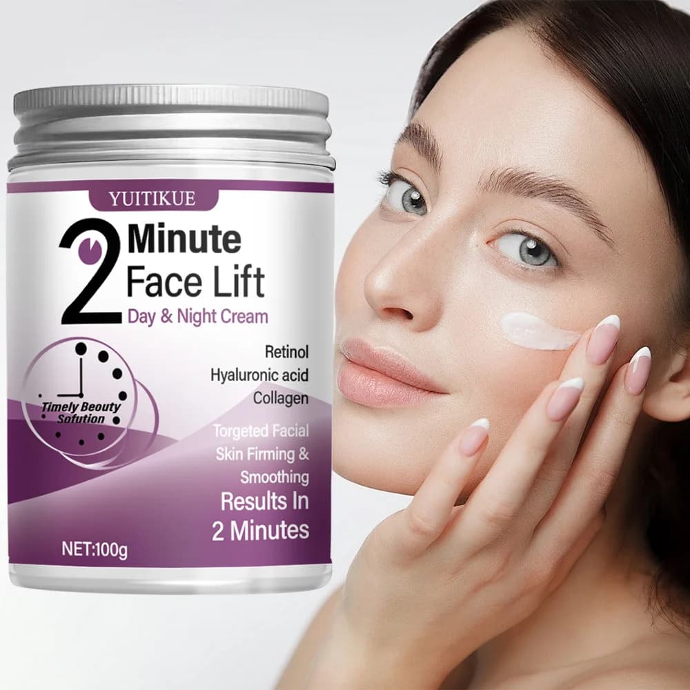YUITIKUE Crema Lifting Viso in 2 Minuti, Uso Giorno e Notte, Retinolo e Collagene, Rassodante Levigante Illuminante
