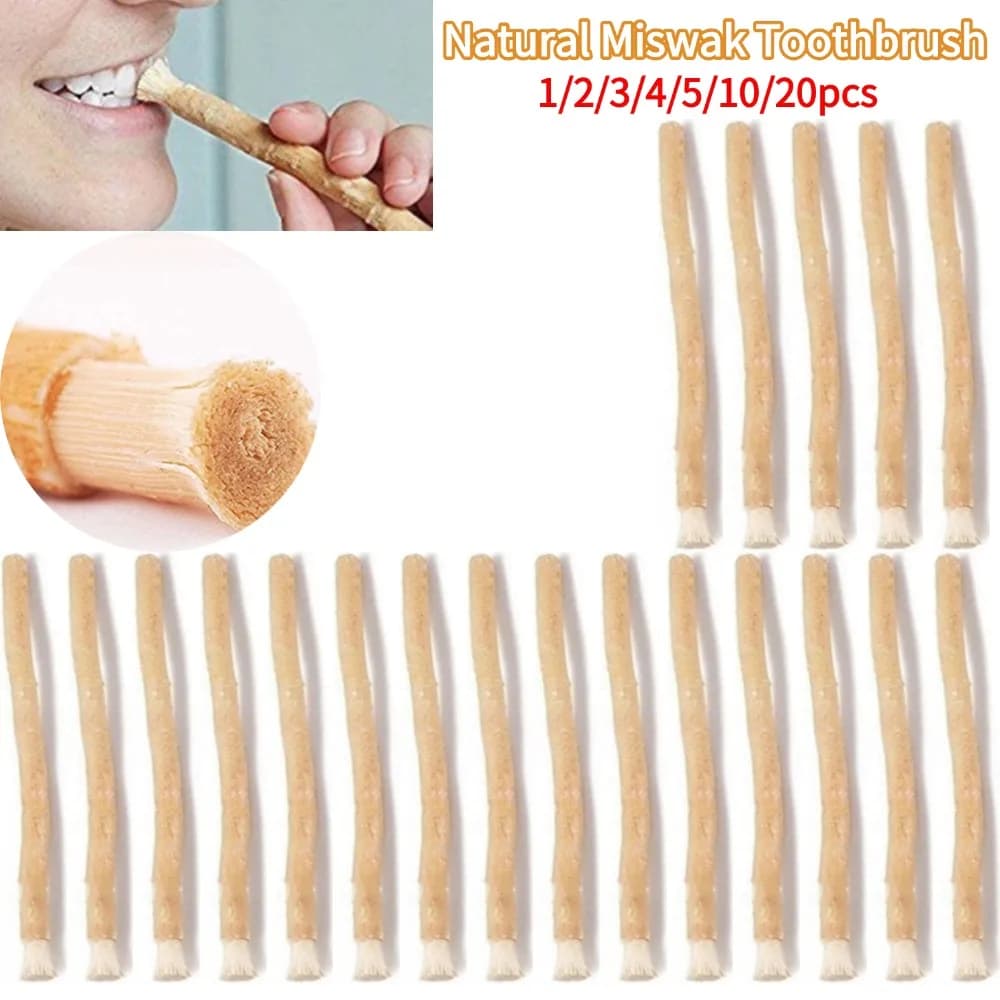 Miswak Natural Portable Toothbrush Traditional Arak Miswaak Manual Teeth Whitening Stick for Manual Teeth Care for Travel