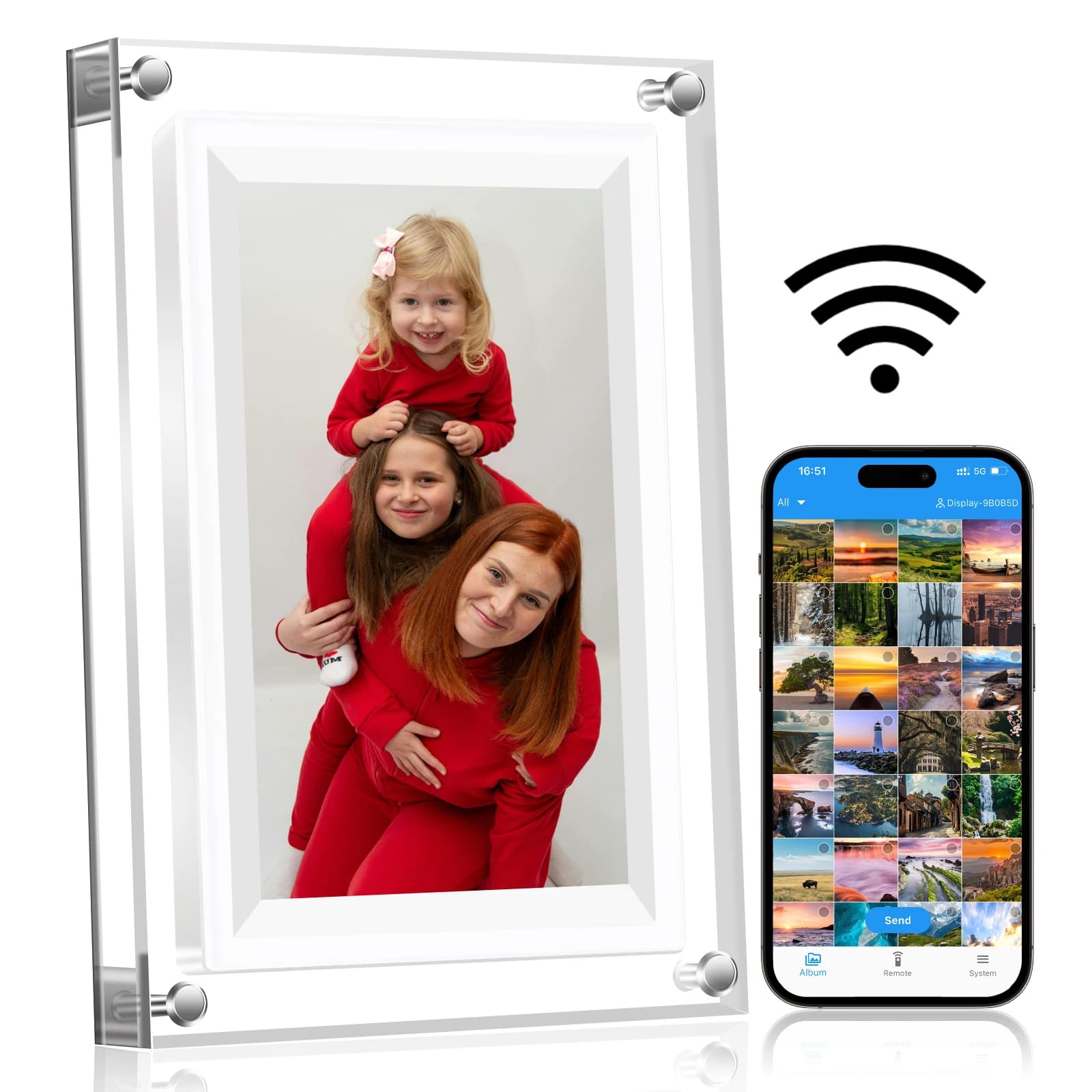 7-inch Electronic Photo Frame Business Gift Supports MP4/AVI Video Playback Wi-Fi Digital Office Use