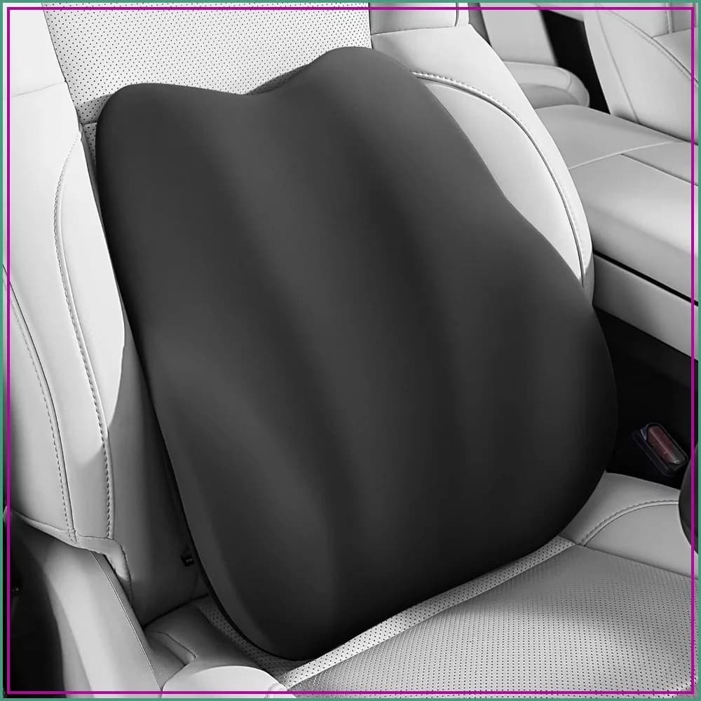 Ergonomic Memory Foam Lumbar Support Pillow for Car, Office Chair, Wheelchair - Pain Relief Back Cushion