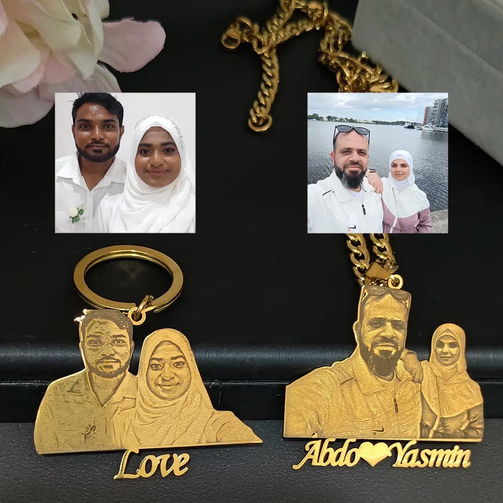 Collana con ciondolo targhetta con foto incise alla moda personalizzata, in acciaio inossidabile, personalizzata per gioielli per bambini, regali per la famiglia
