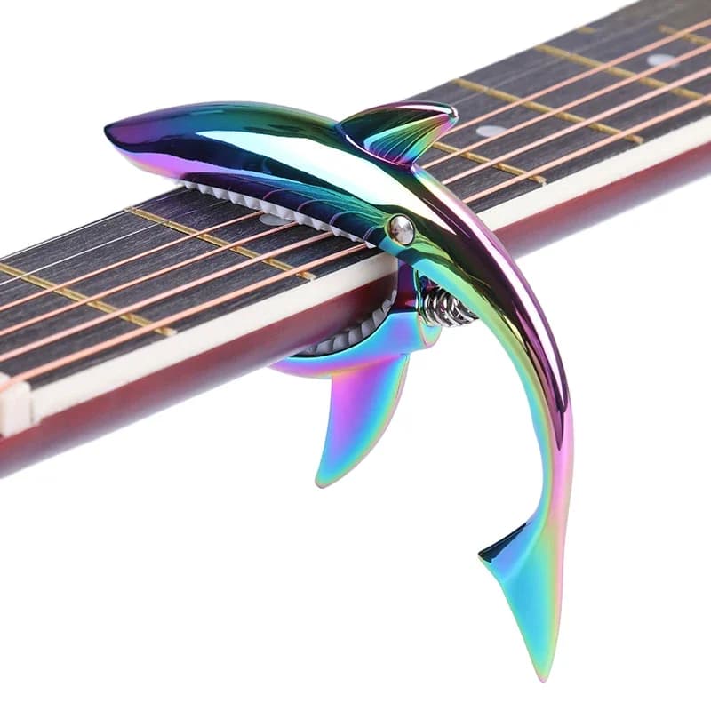 Metal Shark Guitar Capo Zinc Alloy for Bass Acoustic and Electric Guitar with Good Hand Feeling, 6 Colors Optional