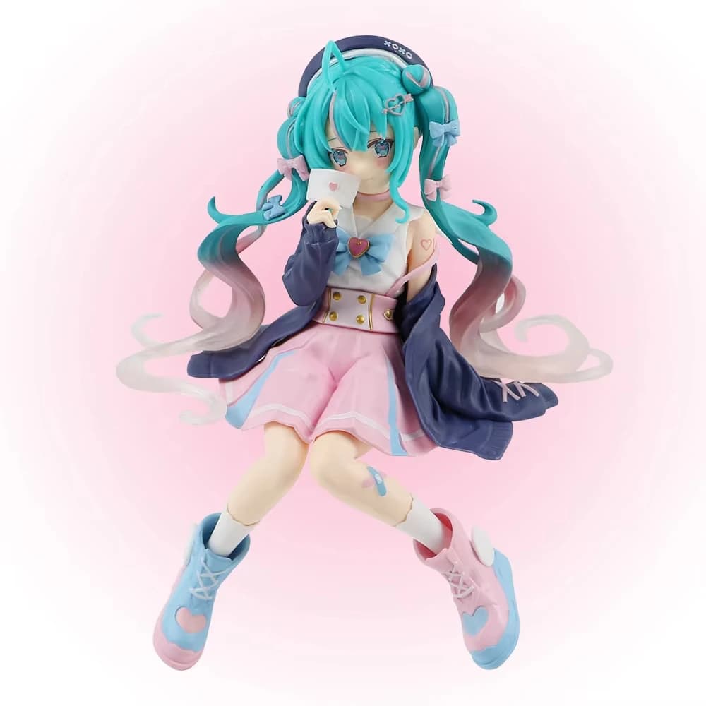Nuovo Hatsune Miku Anime figura Sakura rosa posizione seduta PVC Action figure modello giocattolo decorazione raccogliere regali