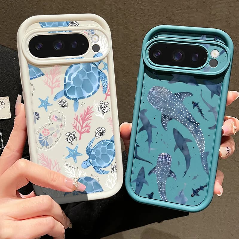 Estate Ocean Turtle Dolphin Stampa Custodia morbida per Google Pixel 10 Pro 8A 7A 9A 9 Pro XL Antiurto Copertura del telefono per Pixel 7 8 9 Pro