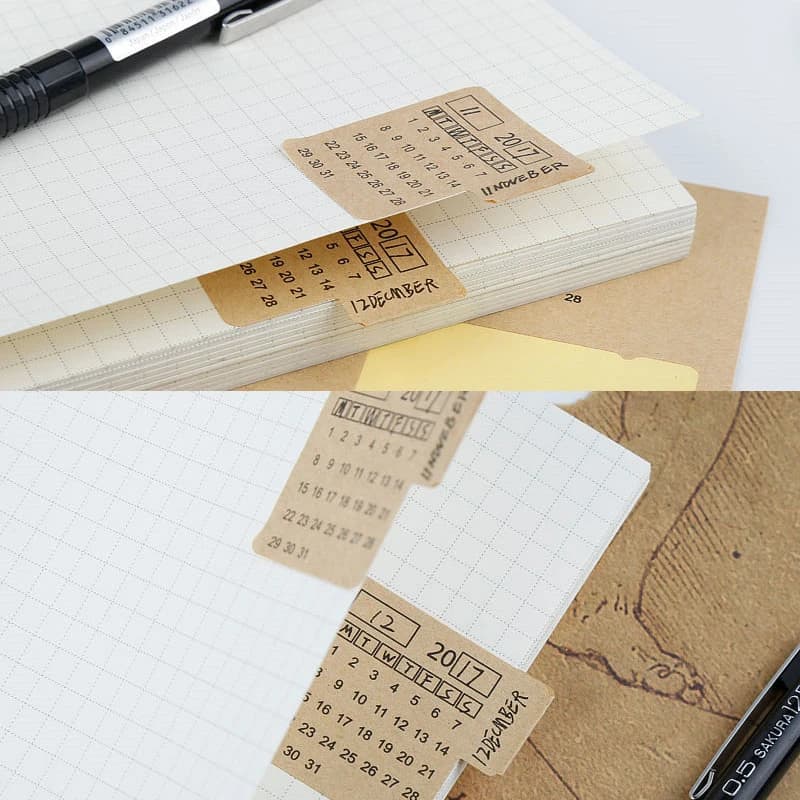 Adesivi per Indice Universali, Adesivi per Calendario Scritti a Mano, Note Adesive in Carta Artigianale